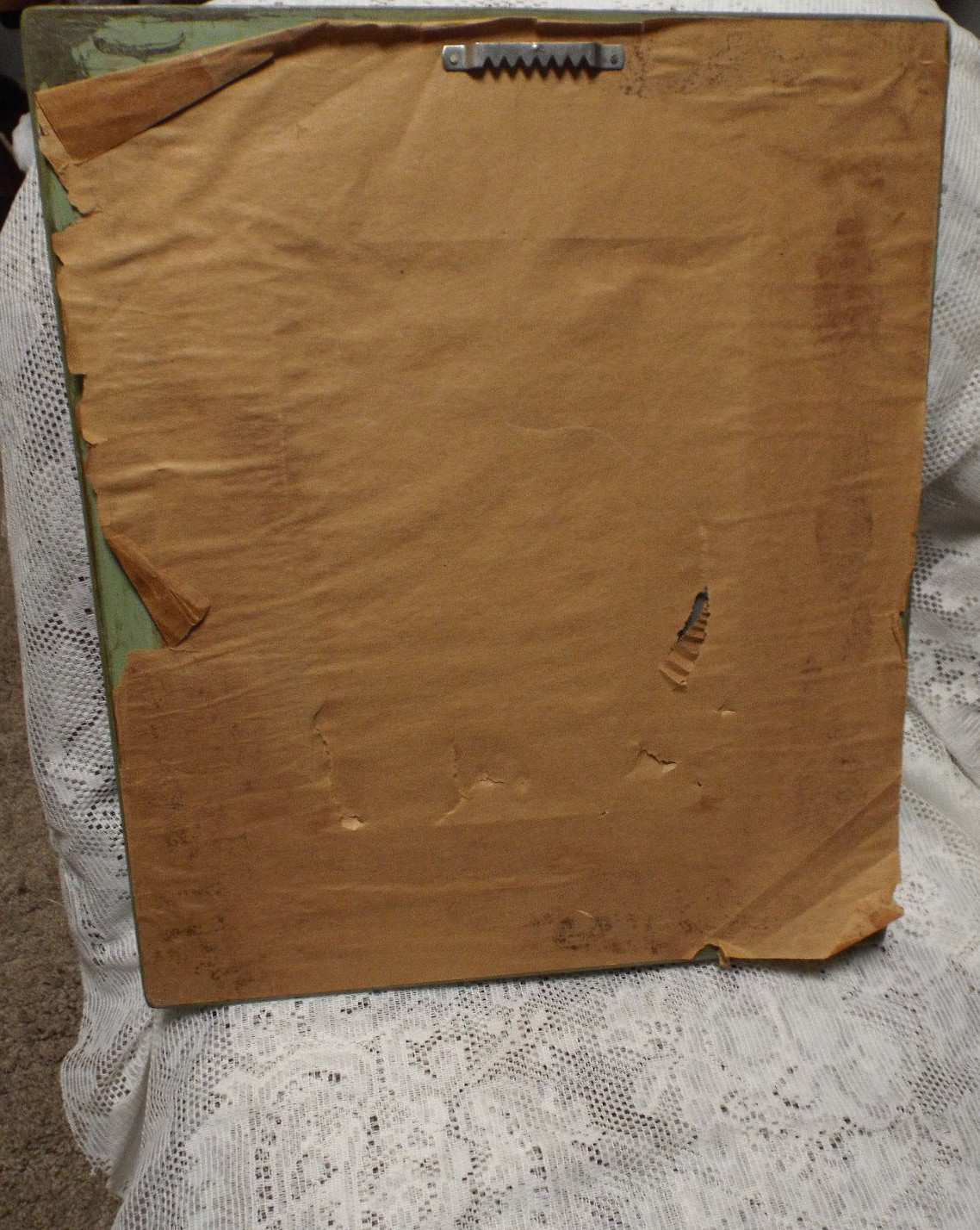 VINTAGE MIRROR w/ WOODEN FRAME. CATS,KITTENS.OLD. 15 1/2X13 1/2, FOLK. Pre-owned