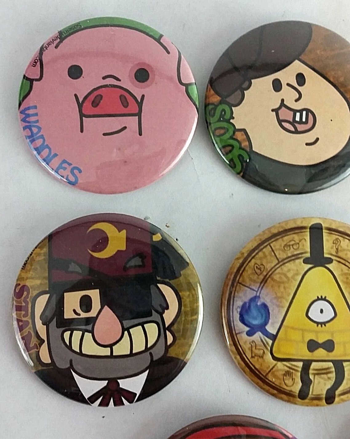 Gravity Falls Button Set - Mabel Dipper Pines Grunkle Stan Bill Cypher Handmade