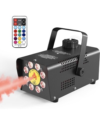 eletecpro Halloween Fog Machine with 8 Colorful RGB Lights