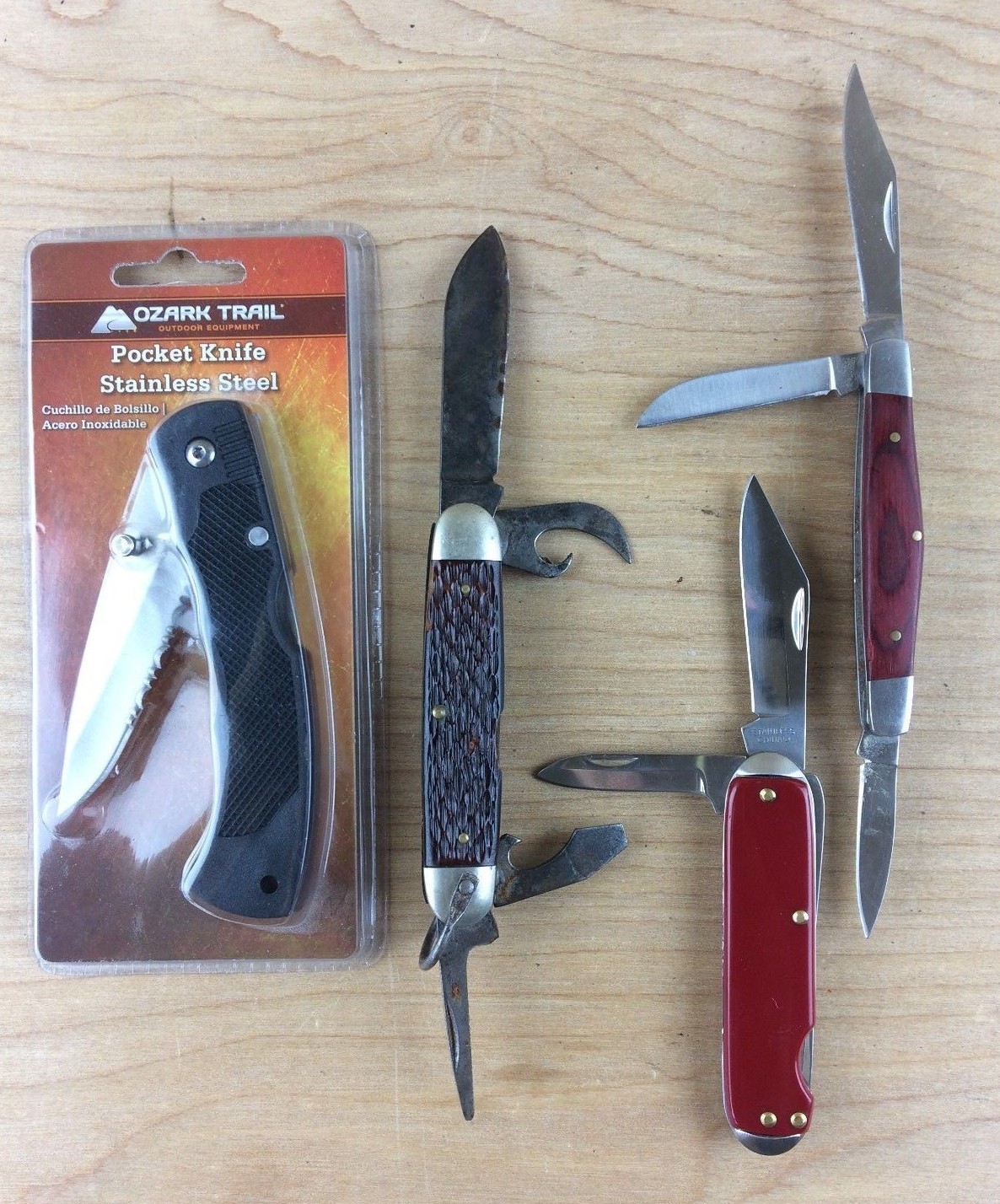 Folding Blade 5 Knife Lot - Mossberg, Olster, Ozark Trail, Others