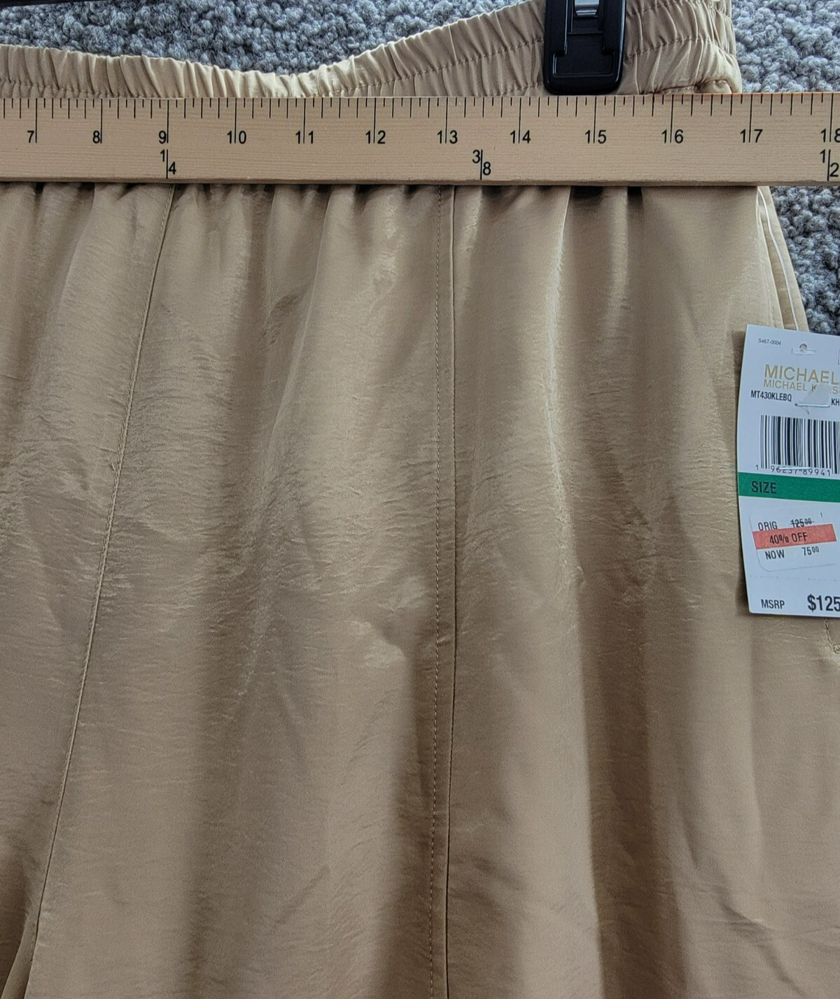 MICHAEL Michael Kors Utility Pull-On Pants Women's L Khaki Solid Elastic Waist - Picture 5 of 18