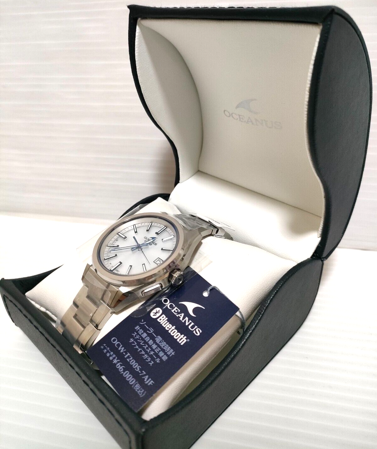 Pre-owned Casio Oceanus Ocw-t200s-7ajf White Dial Elegant Bluetooth Solar Men White Watch
