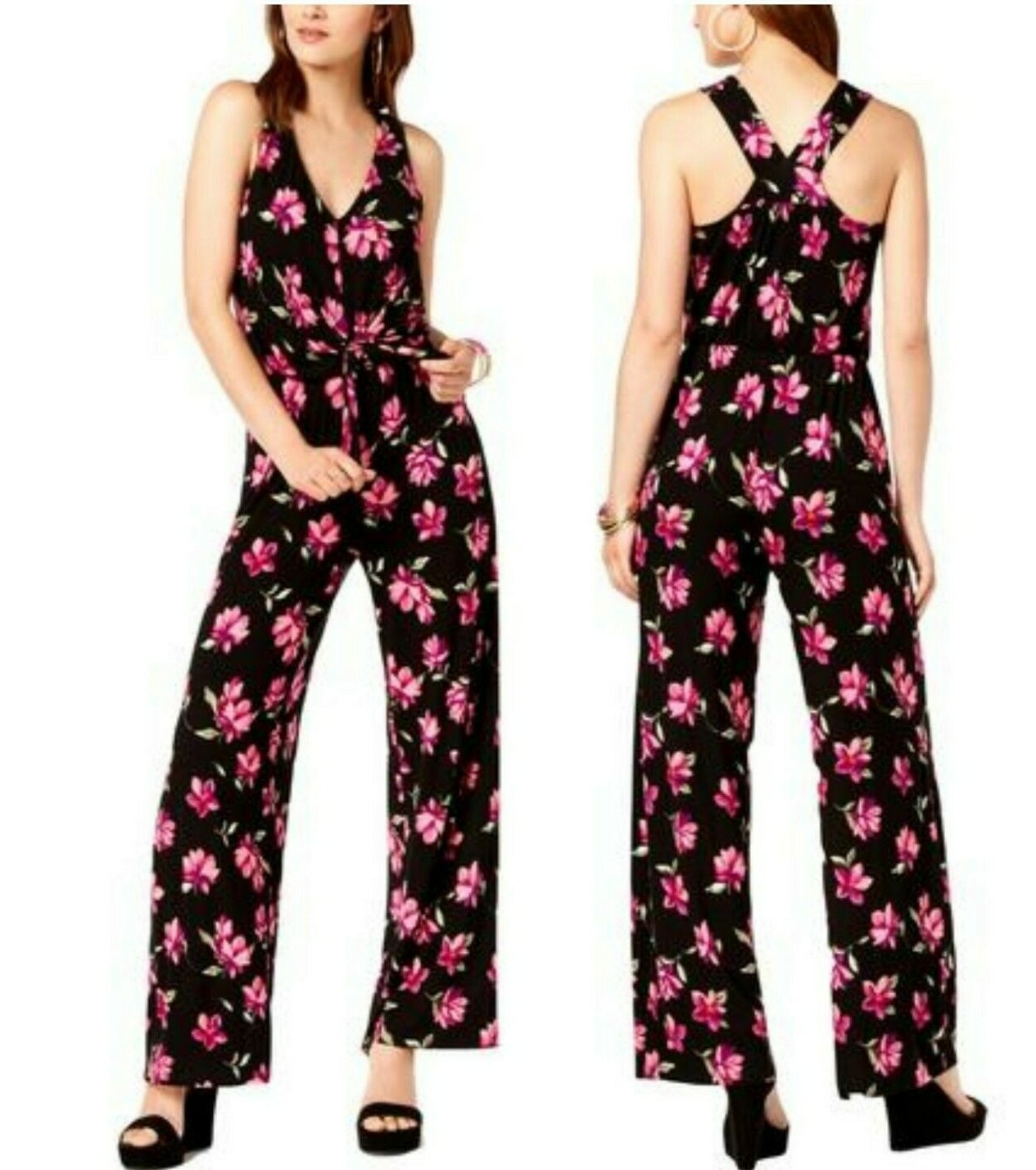 floral sleeveless jumpsuit