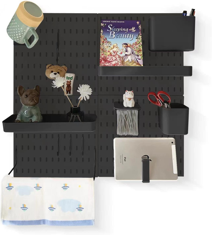 Pegboard Combination Wall Organizer Kit,4 Pieces Pegboard and 18 Accessories Mod