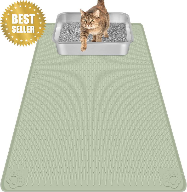 Cat Litter Mat, Extra Large 86.4 X 56Cm Silicone Mat Litter Trapping Mat for Sca