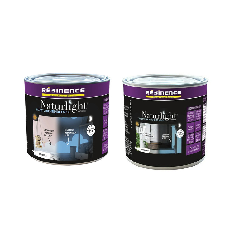 Resinence Naturlight Lumineszierende Farbe/Lack 125ml/500ml Innen AußEn Farbwahl