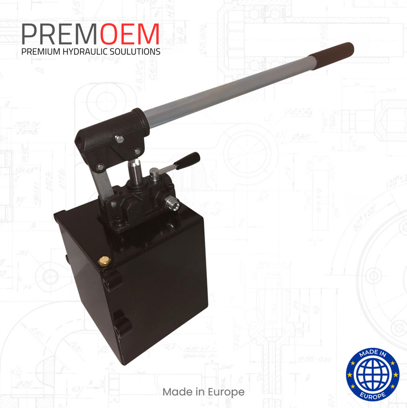 Hydraulik Handpumpe 45ccm Doppeltwirkend + Handhebel + Tank