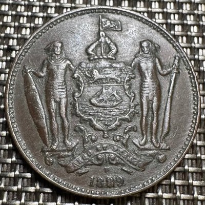 PIECE DE 1 CENT BRITISH NORTH BORNEO 1889 H (1329) RECHERCHÉE, BELLE COTE