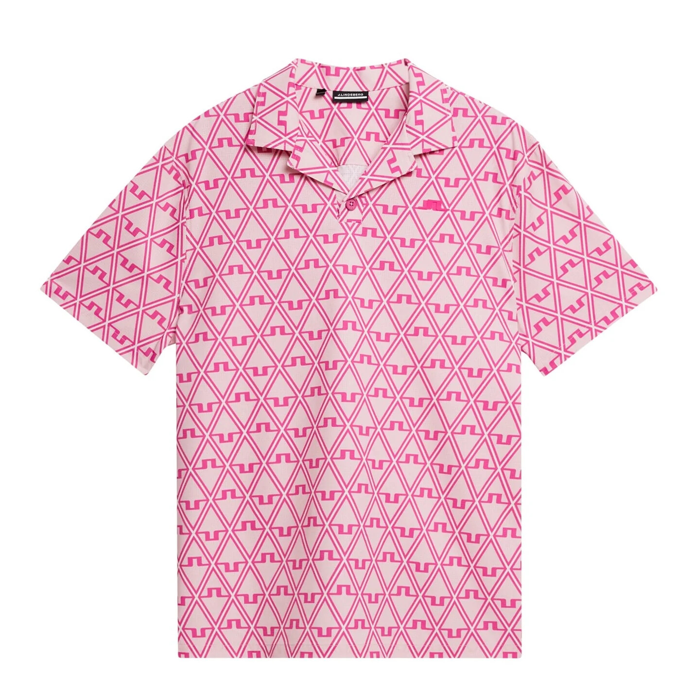 J Lindeberg Men's RESORT SHIRT PRINT Medium Pink NEW NWT
