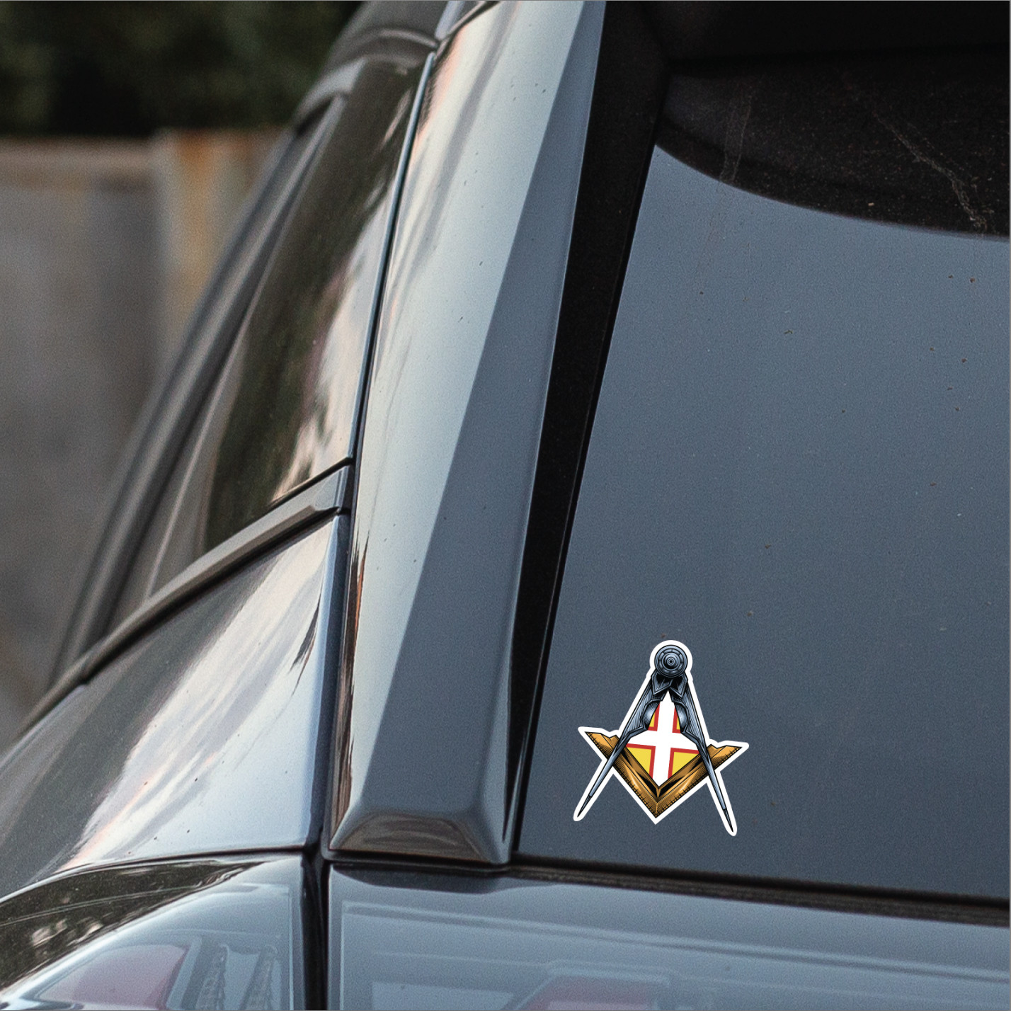 Dorset Masonic Square & Compass Union Vinyl Sticker - Picture 3 of 10