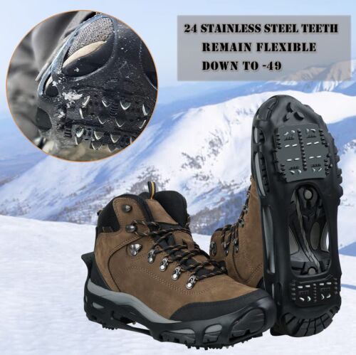Ice Snow Traction Cleats Crampon Anti Slip Spikes Grips Grippers Boot Over Shoe