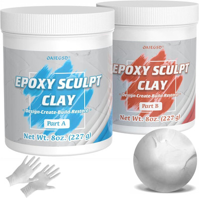 White Epoxy Sculpt Clay 1 Pound Selfhardening Ab Epoxy Sculpt Clay For Sculpting