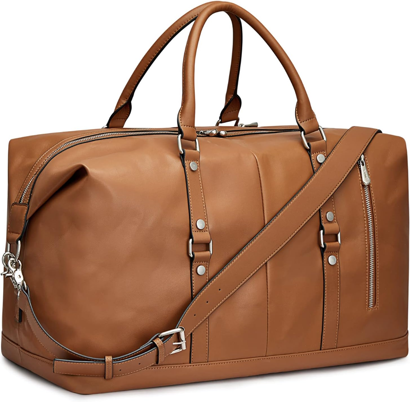 Genuine Leather Women Travel Duffle Weekender Overnight Weekend Carry on Shoulder Tote Bag