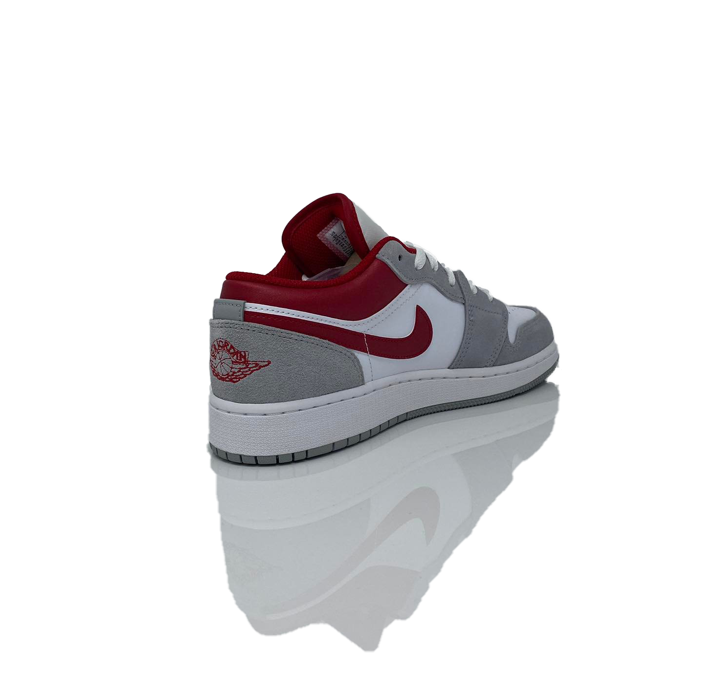 NIKE NIKE AIR JORDAN 1 LOW SMOKE GREY RED (GS) | DM0589-016