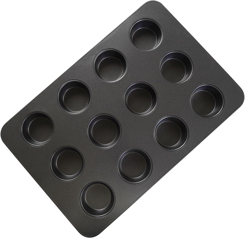 12 Cup Mini Small Muffin Cupcake Pan for Toaster Oven Air Fryer Nonstick Tiny Ca