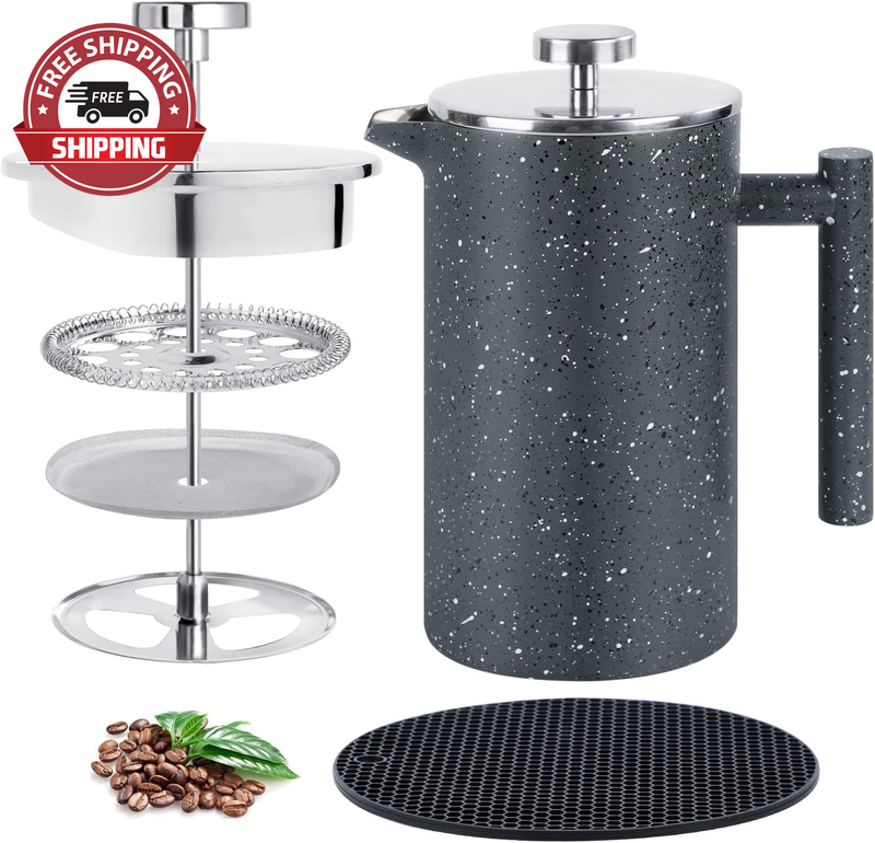 Coffee Maker 34oz With Double-insulated Stainless Steel Large Metal