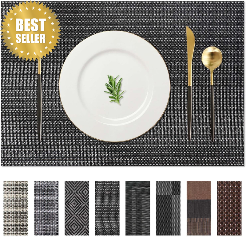 Placemats Set of 6 - Heat Resistant Non-Slip Place Mats for Dining Table, Washab