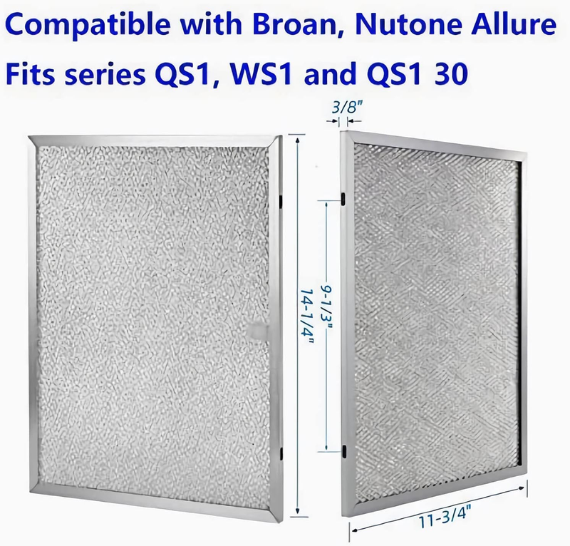 BPS1FA30 Replacement Filter for Broan QS1 & WS1 Range Hoods - Aluminum, 11-3/4’’