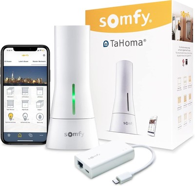 Somfy TaHoma Hub - Smart Home Gateway for RTS Blinds, Shades, and White 