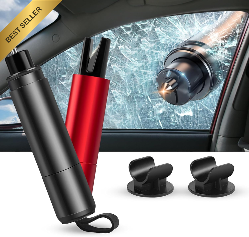 2PCS Car Safety Hammer Emergency Window Breaker, Emergency Car Window Broken Kit