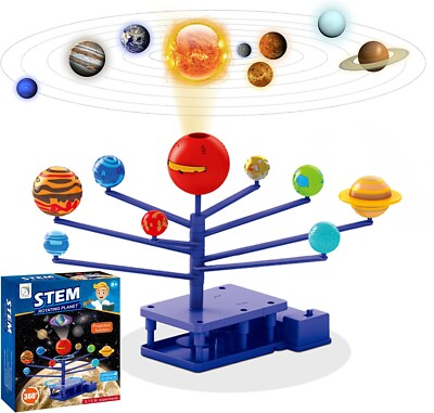 Kids DIY Solar System Toy with Projection & Rotating Planets Education STEM Toy