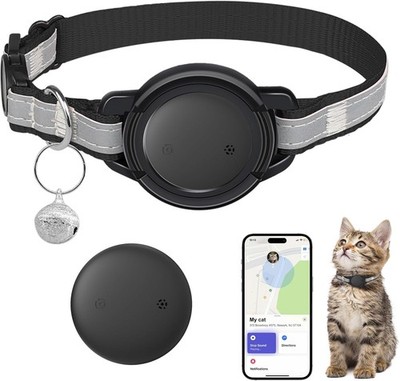 JIARUI SmartTag Katzenhalsband für Apple Find My - Schwarz