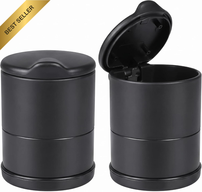 Car Ashtray with Lid 2 Pcs, for SUV, Sedan, Pickup Truck and More | Sealed Lid ·
