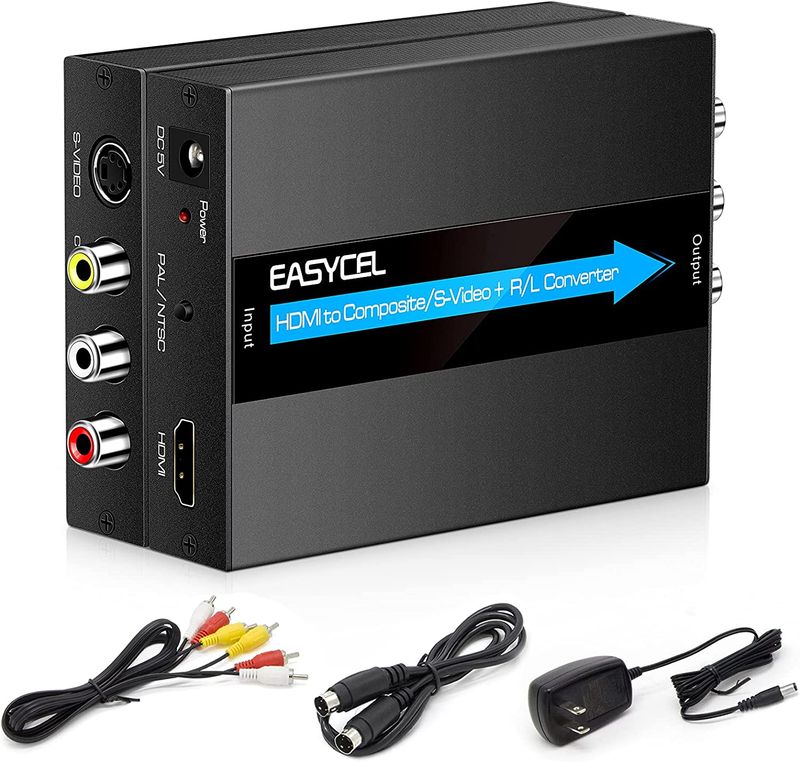 HDMI to S-Video RCA Converter with S-Video and RCA Cables, EASYCEL HDMI Svideo A