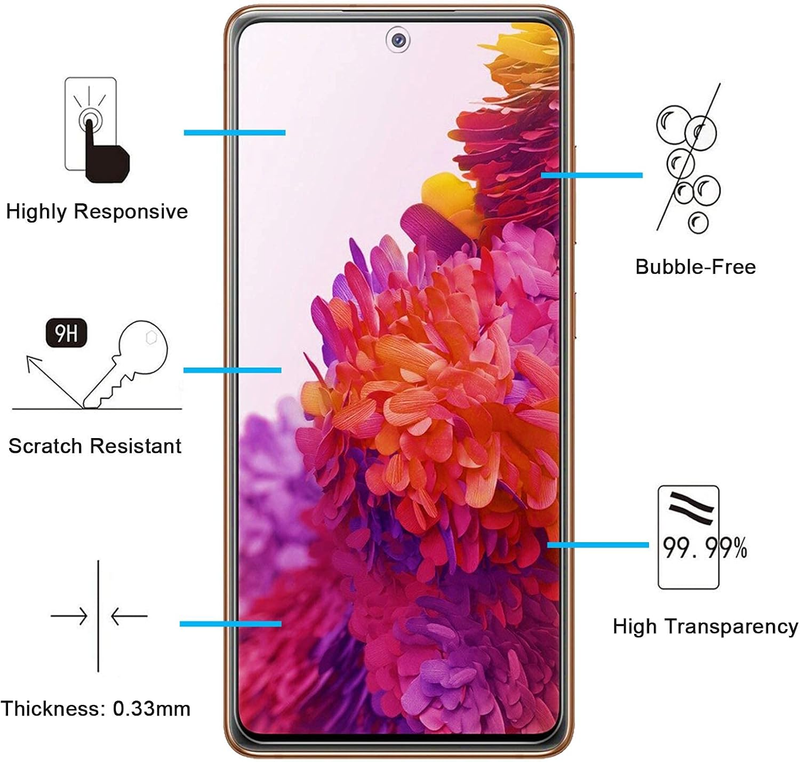 3 Pack Designed for Samsung Galaxy S20 FE / S20 FE 5G Screen Protector Tempered
