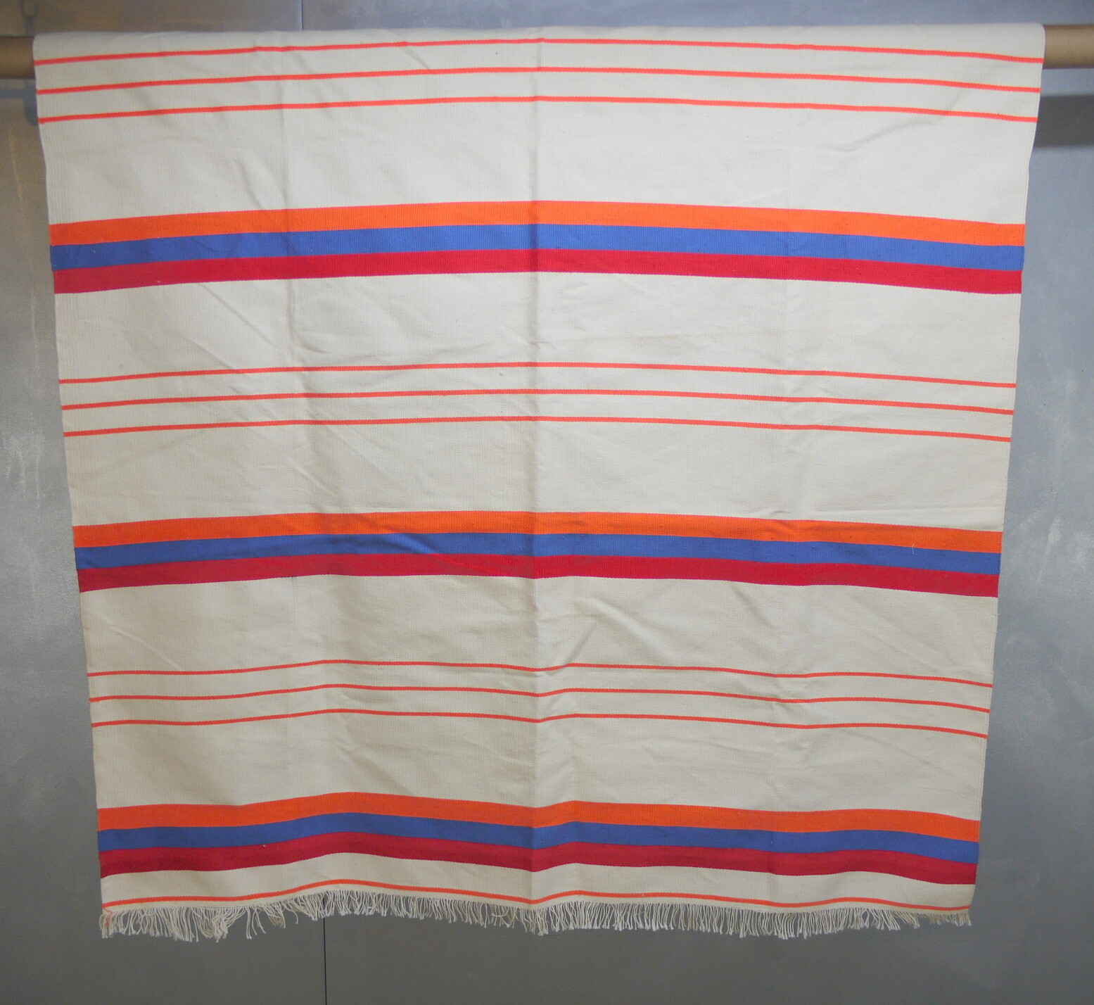 Mid Century COTTON Hand Loomed HABITAT Conran ERA Rug Blanket Weaving 41x73 A