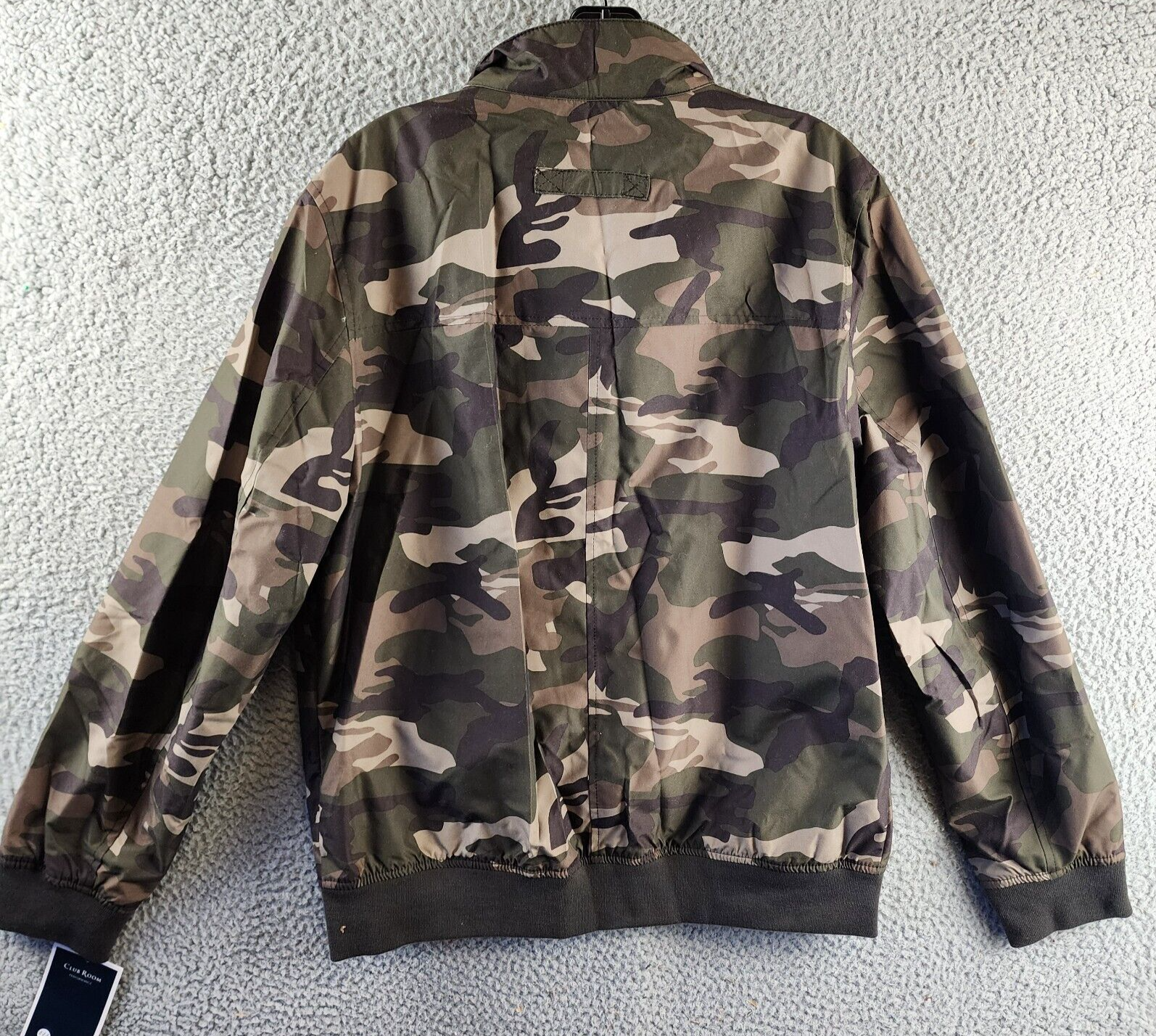 Club Room Regular-Fit Bomber Jacket Men's M Camouflage Full Zip Long Sleeve - Picture 13 of 15