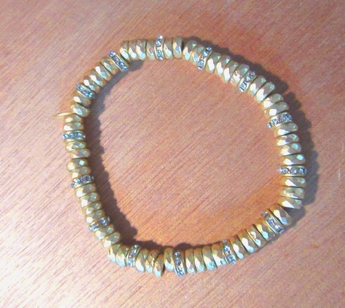 Marlyn Schiff Gunmetal Rhinestone Chain Link Bracelet Toggle  display picture 2