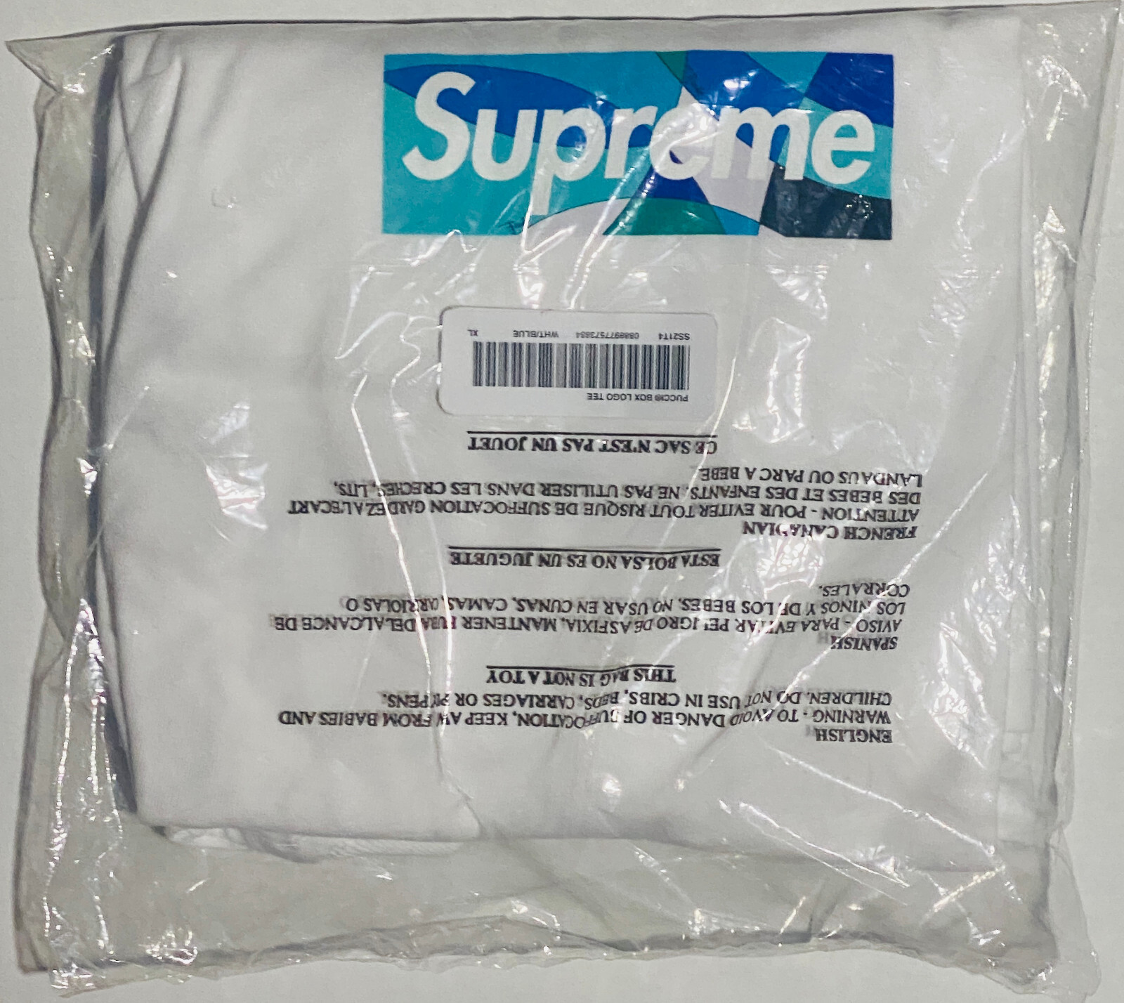 Supreme Emilio Pucci Box Logo Tee Blue Size XL T-Shirt Brand New