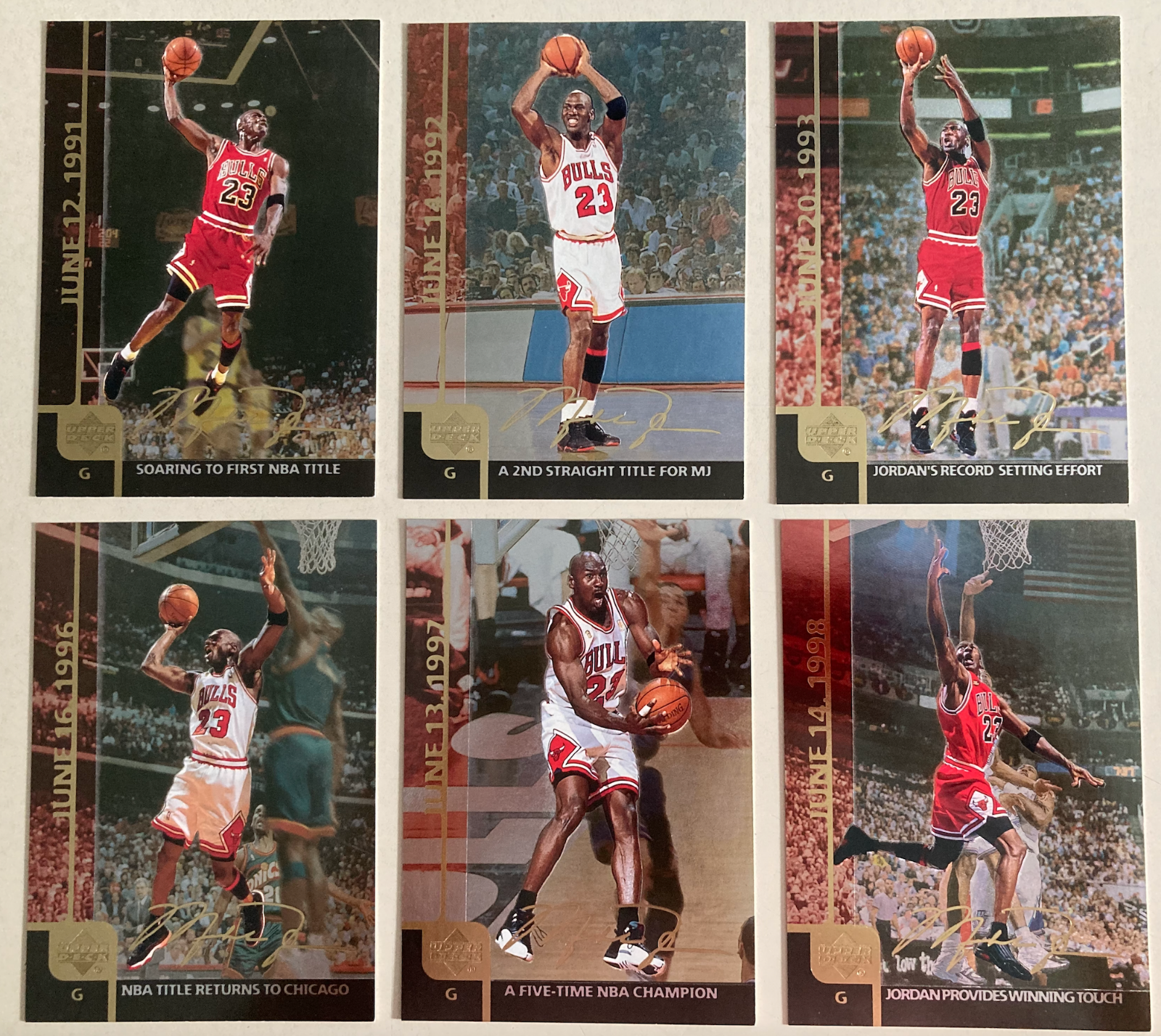 1999 Upper Deck Gatorade Michael Jordan Hologram 6 Card 1999 Upper Deck Gatorade Michael Jordan Hologram 6 Card