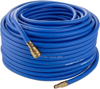 Poppstar Premium Hybrid Druckluftschlauch 50 m, Messing-Schnellkupplung, 20 bar