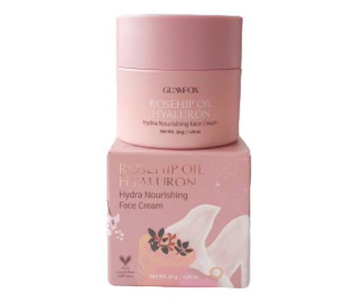 Glamfox Rosehip Oil Hyaluron Hydra Nourishing Face Cream 1.76oz/50g Exp 2026 NIB