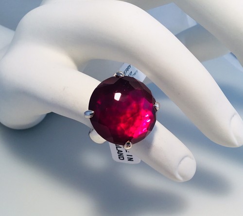 Pre-owned Rock Candy Ippolita 925  Large Round Stone Ring Size 7 In Cherry