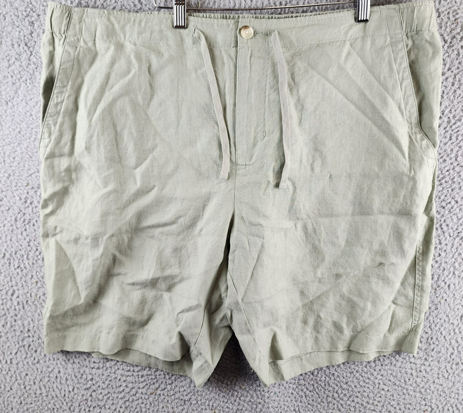 Vince Lightweight Hemp Shorts Men's XXL Dried Cactus Drawstring Button Zipped - Picture 2 of 17