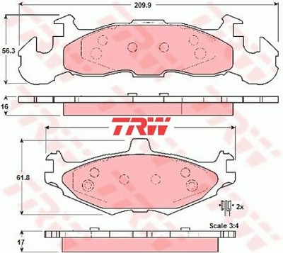 TRW GDB4003 BREMSBELAGSATZ FÜR SCHEIBENBREMSE BREMSBELAGSATZ BREMSBELÄGE 