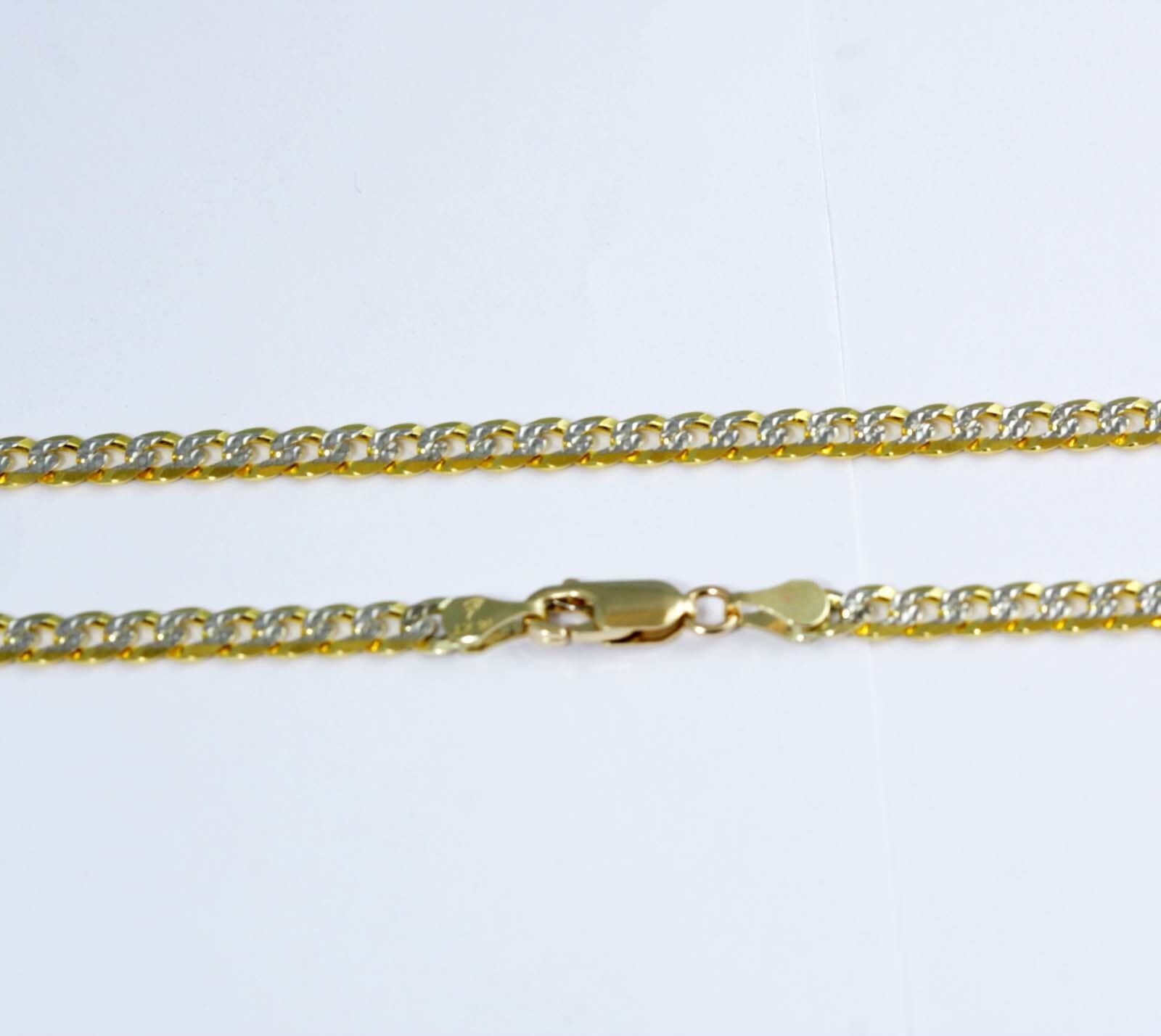 Pre-owned Gd Diamond 5.90mm 20" 20.20gm 14k Gold Two Tone Men's Women's Cuban Pave Chain Necklace In No Stone