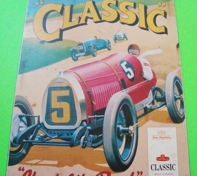 AUTO RACING TIN SIGN Castella Classic Cigars 10.5