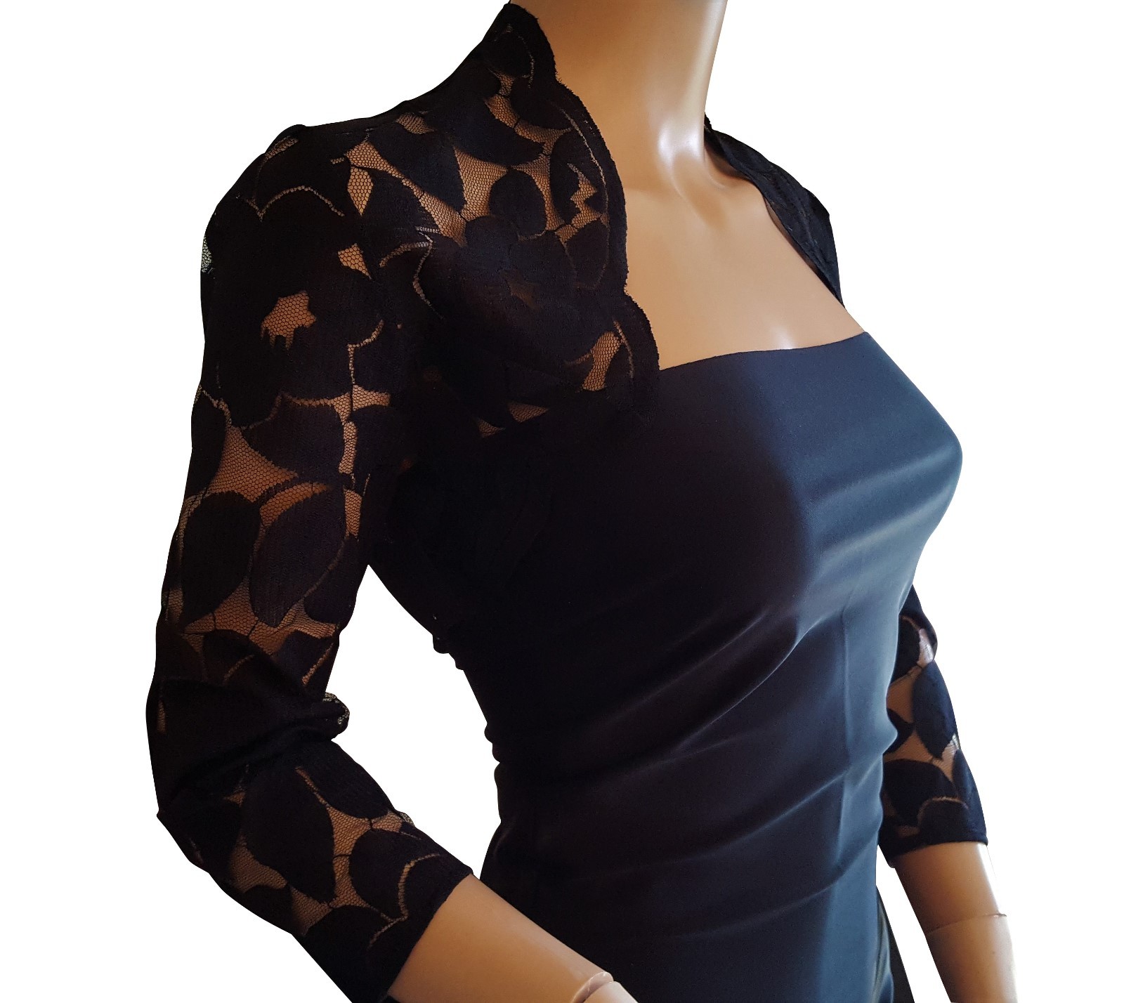 Black Lace 3/4 or Short sleeve Bolero shrug size 8 to 18 UK Lowlitafashions | eBay