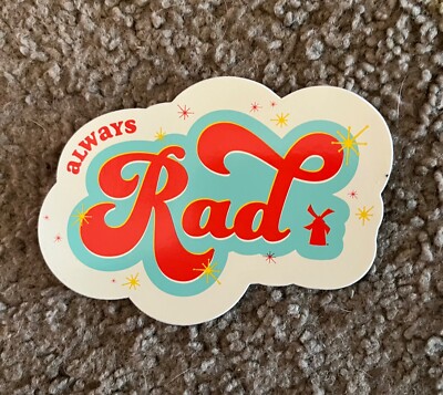 2021 Dutch Brothers Rad Retro Sparkle Red Teal Dutch Bros Coffee Sticker
