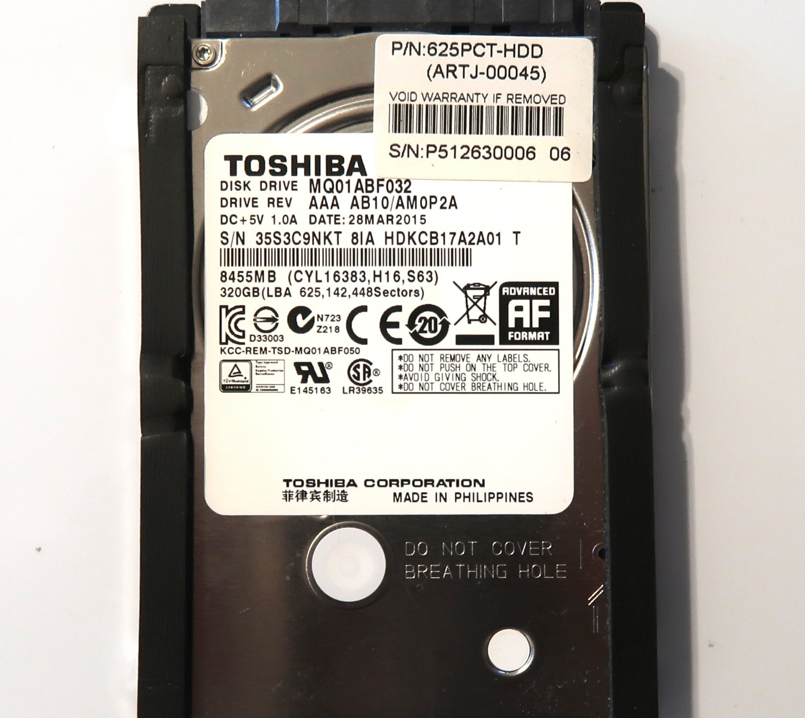 Toshiba MQ01ABF032 HDKCB17A2A01 T AAA AB10/AM0P2A 320gb 2.5