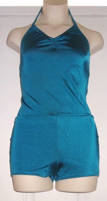Dance Costume Kelle Jazz Lyrical Ballet 1 pc Shorts Teal Green Sz Large Child KH