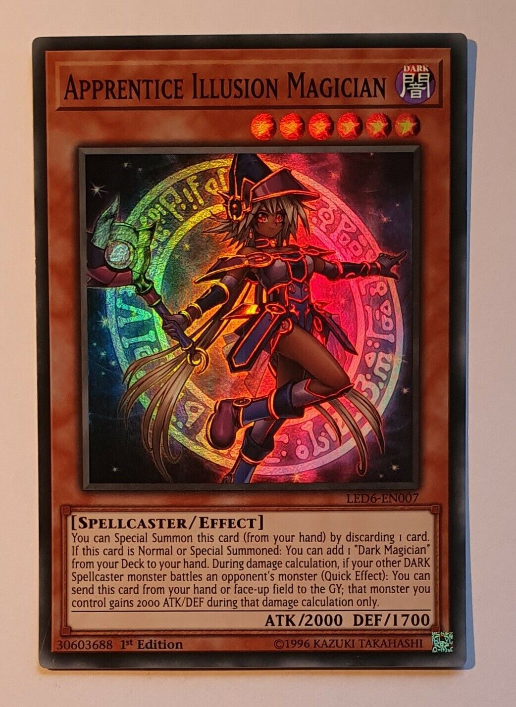 Yugioh LED6-EN007 Apprentice Illusion Magician Super Rare Yugioh LED6-EN007 Apprentice Illusion Magician Super Rare