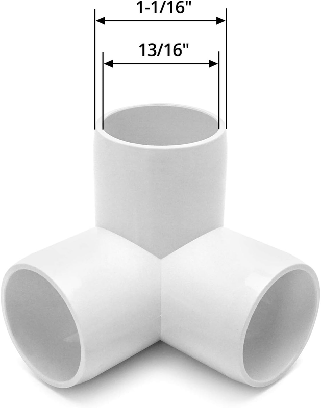 3 Way 1/2" Tee PVC Fitting Elbow,12Pack PVC Fitting Connector,Furniture Grade, f