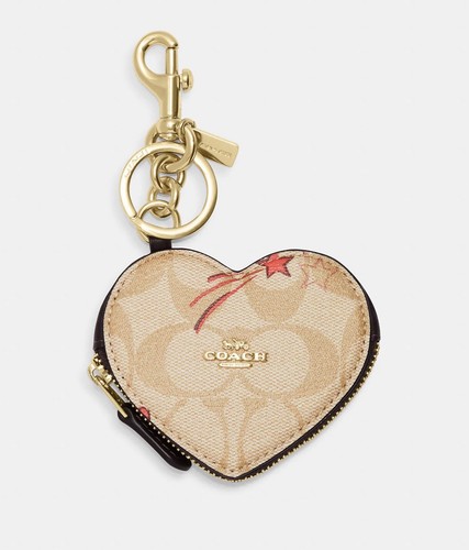 未使用✨COACH Heart Studded Bag Charm COACH® Outlet | Heart Bag Charm