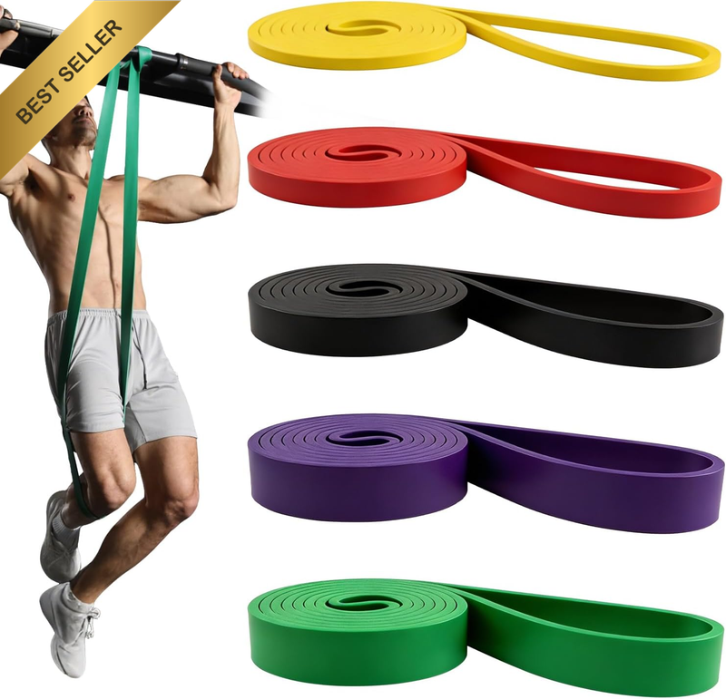 Resistance Bands, Set of 5 Rubber Non-Slip Resistance Bands with 5 Different Res
