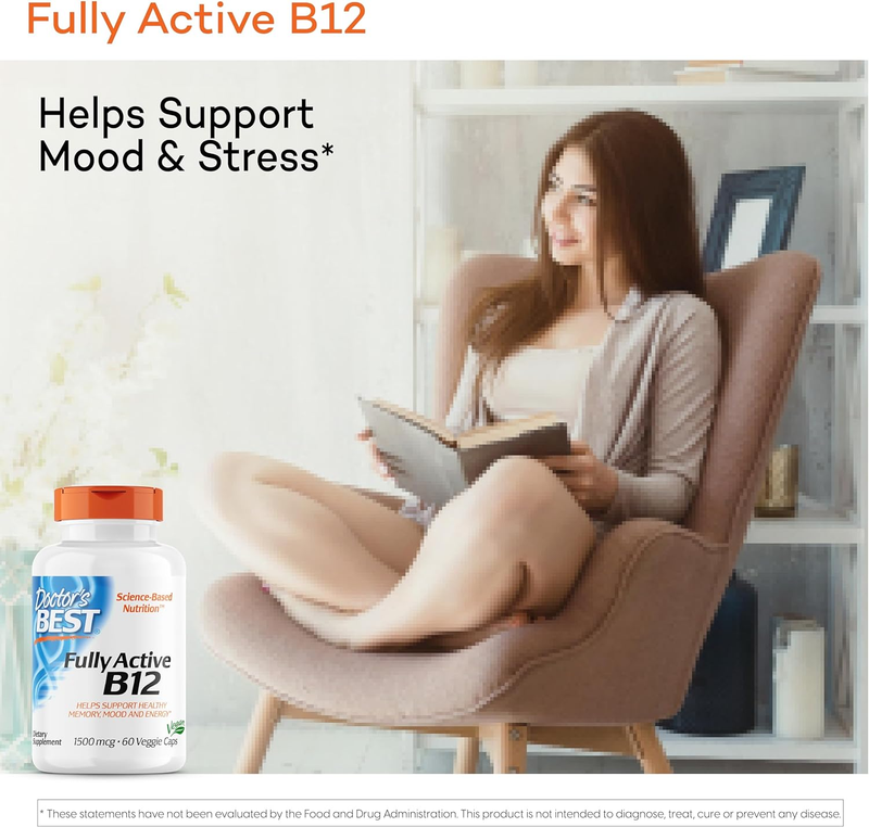 Doctor'S Best Fully Active B12 1500 Mcg, Non-Gmo, Vegan, Gluten Free, Supports H